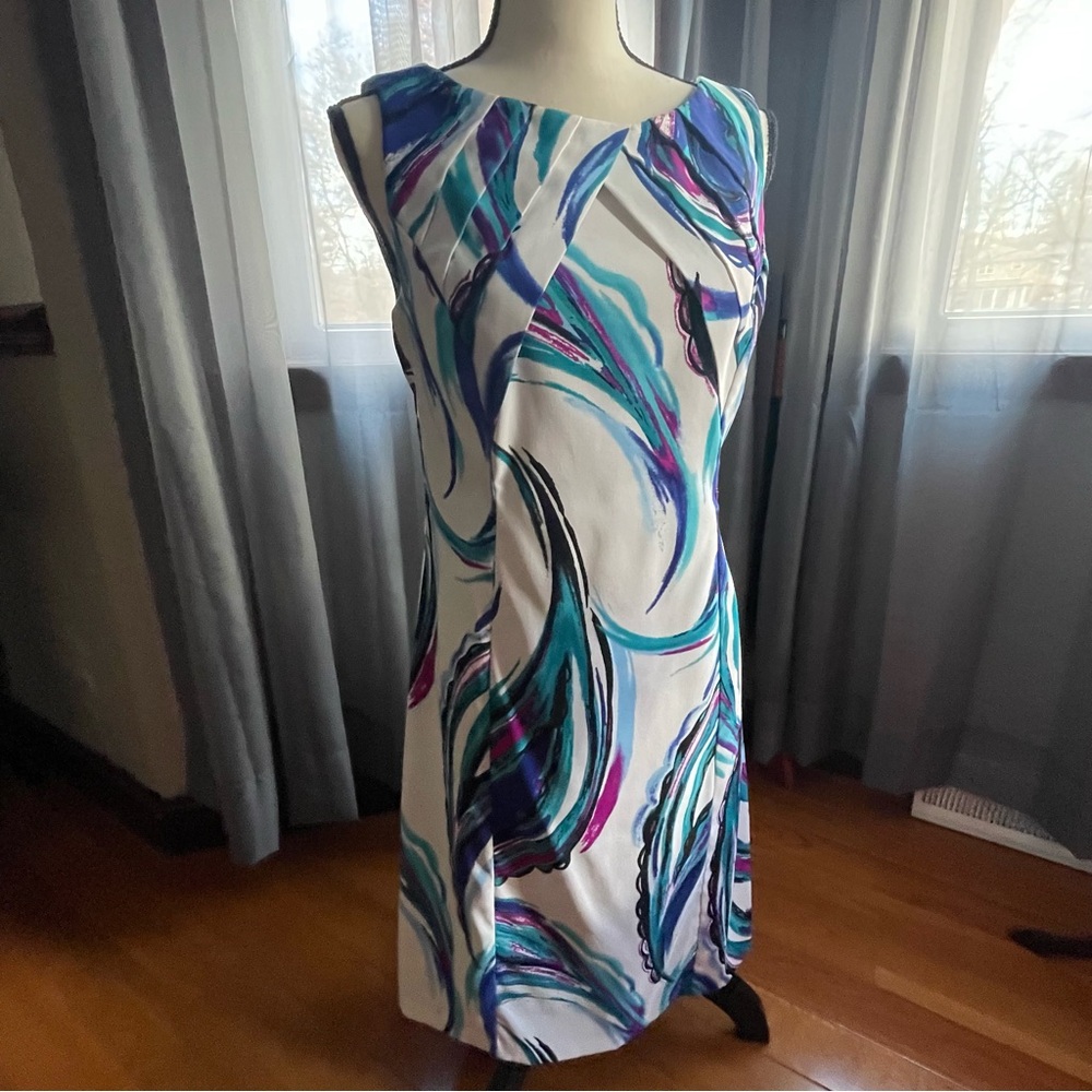 Abstract Print Sleeveless Dress